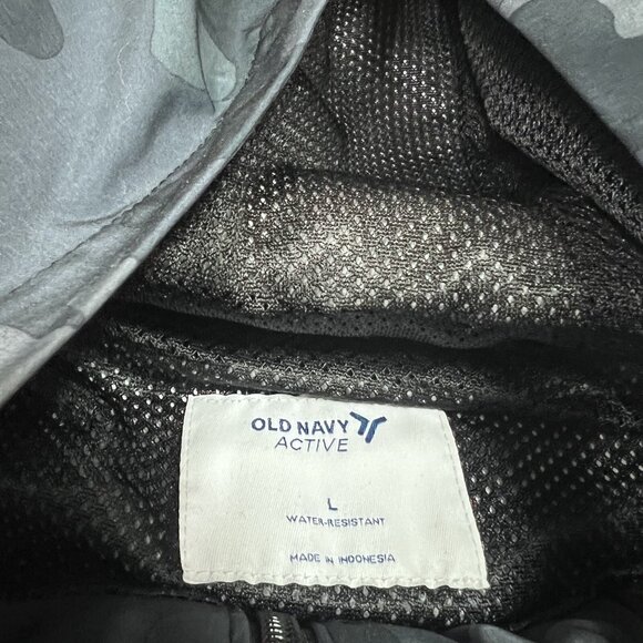 Old Navy Active Jacket Gray Camo Long Sleeve Hooded Cropped Women’s Size Lg NWT - Picture 10 of 10